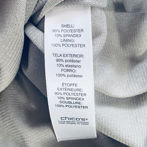 Chicos Top Size 2 (Large) Sage Green Floral V Neck Tunic Lagenlook - Picture 6 of 7